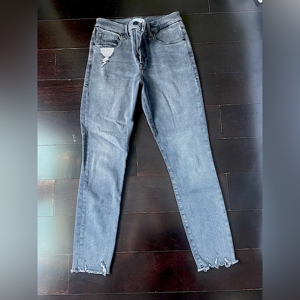 Grey Good American Jeans